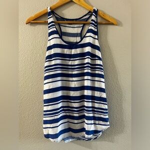 Women’s SZ Small “Alec & Kris” White/Navy Stripped Tank (Rayon)‎